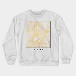 ATHENS GREECE CITY STREET MAP ART Crewneck Sweatshirt